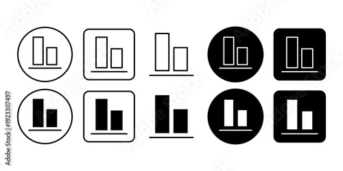 Align Bottom Icon Collection in Outline and Solid Style for Layout Position Control
