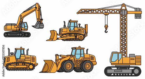 heavy equipment vector illustration on white background