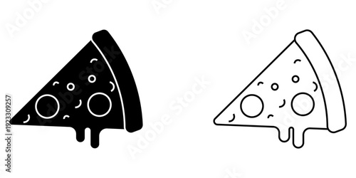 Pizza icon set on white background
