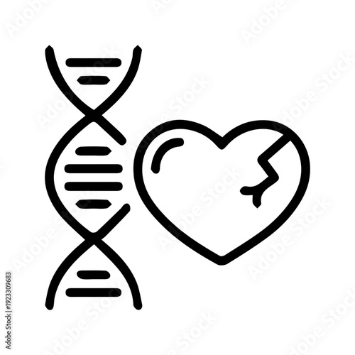 DNA and Heart Icon