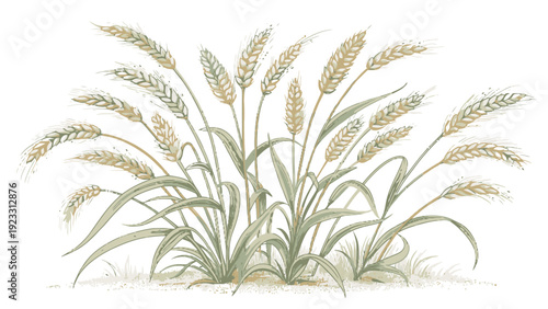 Golden wheat stalks swaying gently in a field