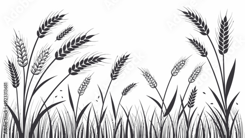 Elegant wheat stalks swaying in the breeze naturally