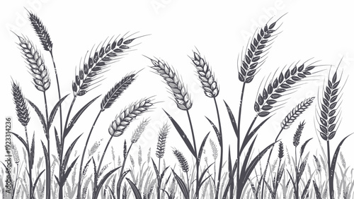 Elegant wheat stalks swaying gently in the breeze