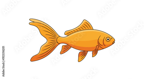 Vibrant aquatic companion illustration with shimmering scales and flowing fins a cheerful golden fish graphic