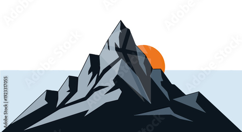 Geometric Mountain Peak Vector Silhouette