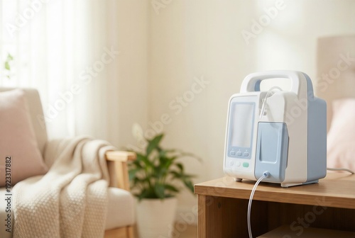 Medical infusion pump for home healthcare treatment in a bright room