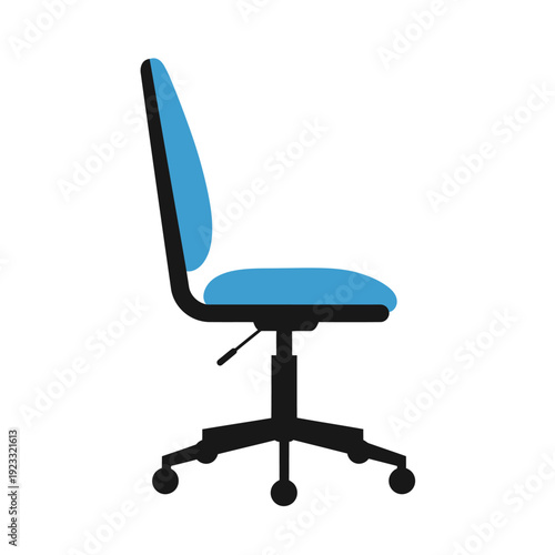 Blue Office Chair on Wheels.
