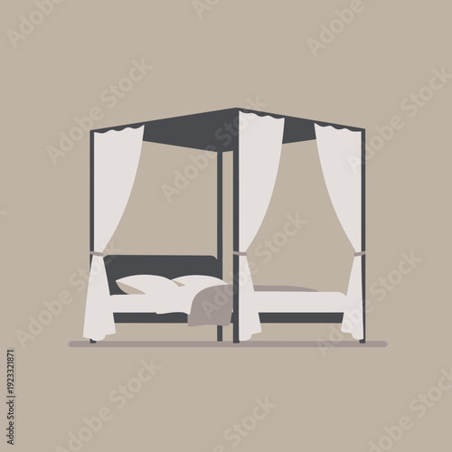 Luxury Four Poster Bed with Curtains.