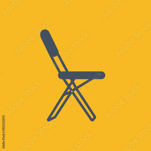 Simple Ironing Board on Yellow Background.