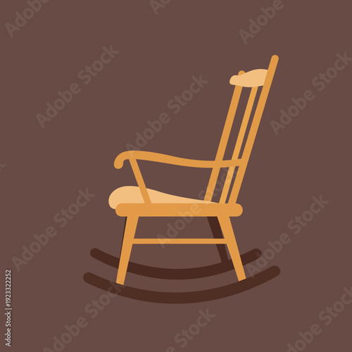 Wooden Rocking Chair with Cushion Seat.
