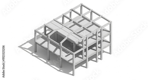 3D Architectural Model of Building Structure.