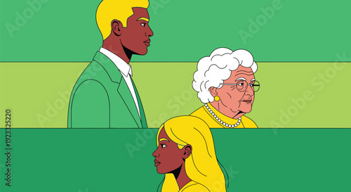 Profile Views of Diverse People Representing Generations