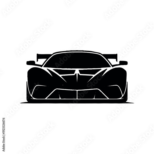 Sleek black sports car speeding into the future with dynamic design Vector Art