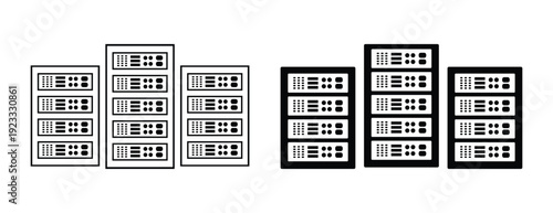 Server rack icon data center vector illustration. 
