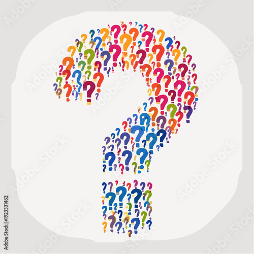 構成デザインの疑問マーク白背景