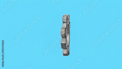 3D Gear Cogwheel Mechanical Part Industry Technology Blue Background.