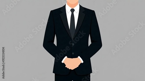 Man in Black Tuxedo with White Shirt and Tie - Formal Attire.