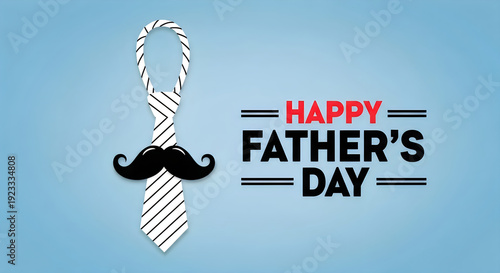 Happy father's day celebration with mustache tie