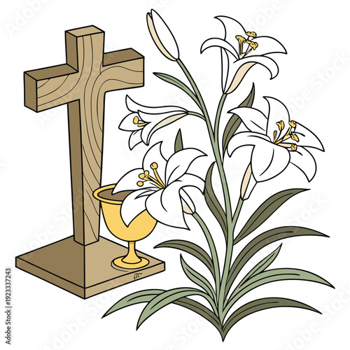 Religious Symbols With Flowers