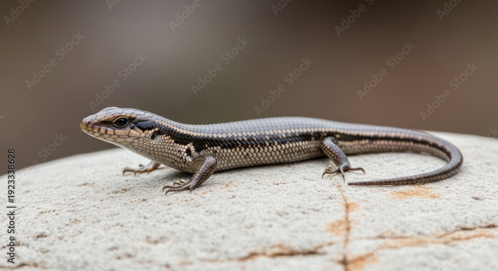 Fototapeta premium Small Lizard on Stone Surface.