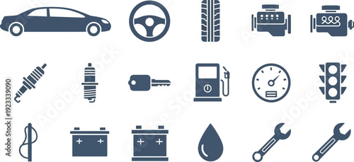 Car Parts and Service Icons