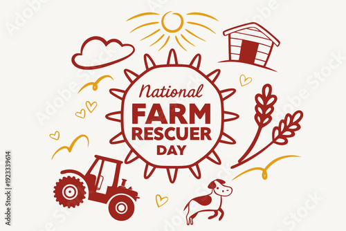 Farm Safety and Rescue Appreciation Day Vector Illustration