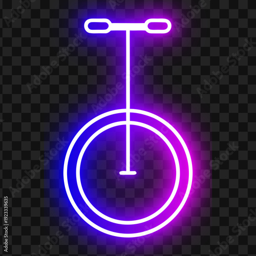 Neon Unicycle Icon Design