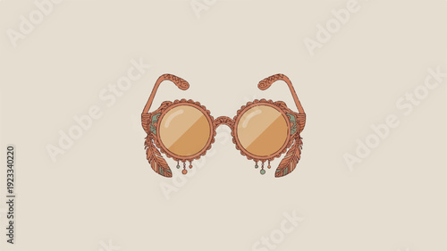 Brown crab claw sunglasses on beige background unique quirky eyewear fashion accessory
