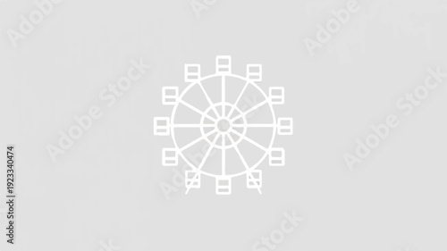 White radial symmetry graphic design element on light gray background for decorative purposes
