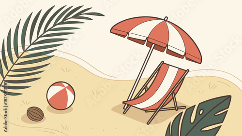 beach with umbrella
