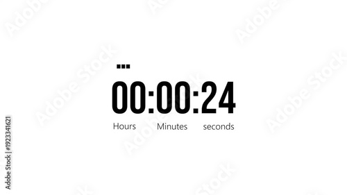 Minimal tech countdown clock with smooth ticking seconds. Elegant time remaining display for live stream presentation.
