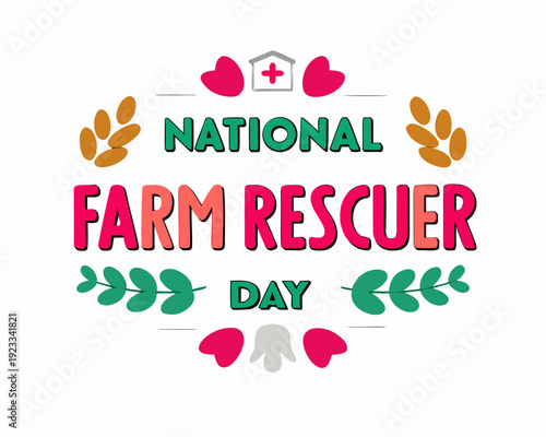 National Farm Rescuer Day Agriculture Safety Awareness Vector Design