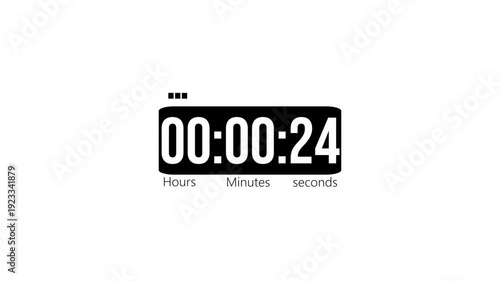 Minimal tech countdown clock with smooth ticking seconds. Elegant time remaining display for live stream presentation.
