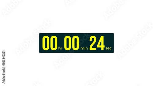Minimal tech countdown clock with smooth ticking seconds. Elegant time remaining display for live stream presentation.