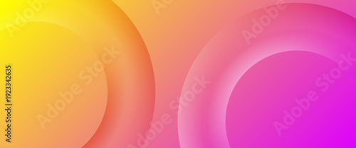 Vibrant Soft Gradient Circles. A modern abstract background with smooth yellow-to-purple gradients and soft 3D-style overlapping spheres. Perfect for creative headers, social media, and app design.