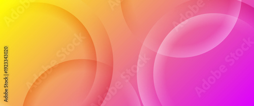 Vibrant Soft Gradient Circles. A modern abstract background with smooth yellow-to-purple gradients and soft 3D-style overlapping spheres. Perfect for creative headers, social media, and app design.