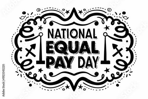 Equal Pay Awareness Day Vector Illustration, Workplace Equality Concept