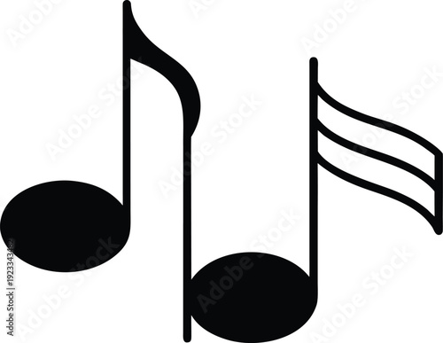 Simple musical notes illustration a quarter note and a beamed eighth note pair