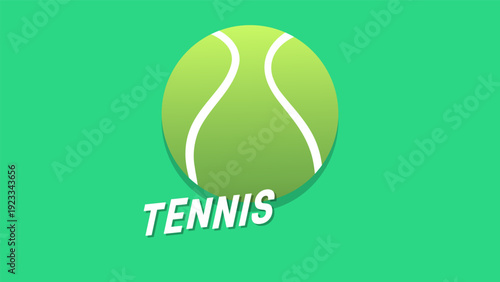 Tennis Ball on Green Background Vector Illustration for Sports Tournament and Championship Poster