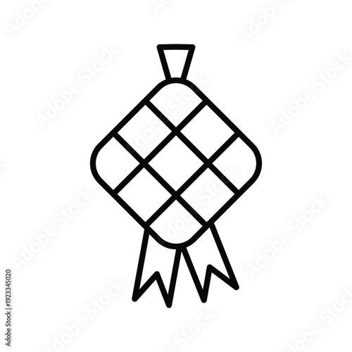 Islamic Ketupat Icon Traditional Woven Rice Cake Symbol