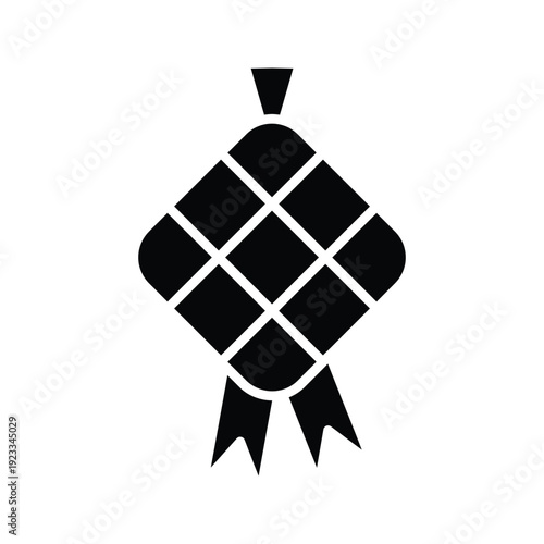 Islamic Ketupat Icon Traditional Woven Rice Cake Symbol