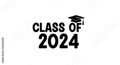 Class of 2024 Graduation Cap and Text - Celebration of Achievement