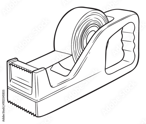 A functional office supply essential, this sturdy tape dispenser with a full roll of adhesive tape is perfect for school, home, and workplace organization and packaging projects.