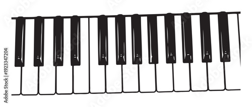 Classic black and white piano keys providing a fundamental musical foundation, ideal for education resources, concert posters, or event invitations.