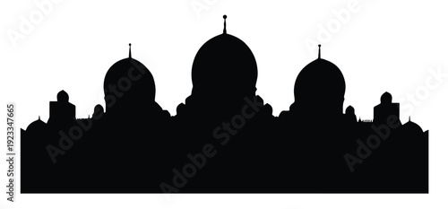 mosque silhouette with black color