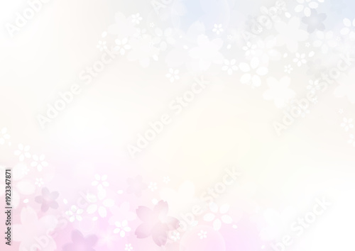 桜の春背景 淡色グラデーション 和風さくらフラワーバックグラウンド
