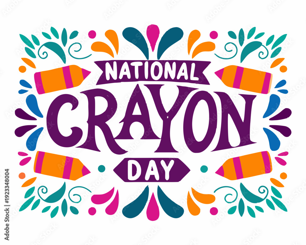 Obraz premium NATIONAL CRAYON DAY vector illustration isolated on white background