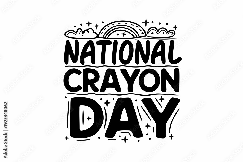 Obraz premium National Crayon Day Colorful Art Supplies Vector Design