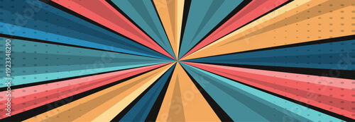 comic style colorful radial lines background