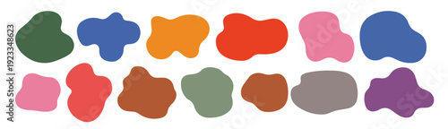 abstract multicolored blobs various shapes and sizes